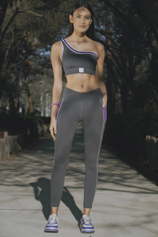 LEGGING GAINANT TAILLE CROISÉE ELVIS GRIS LOUERIS