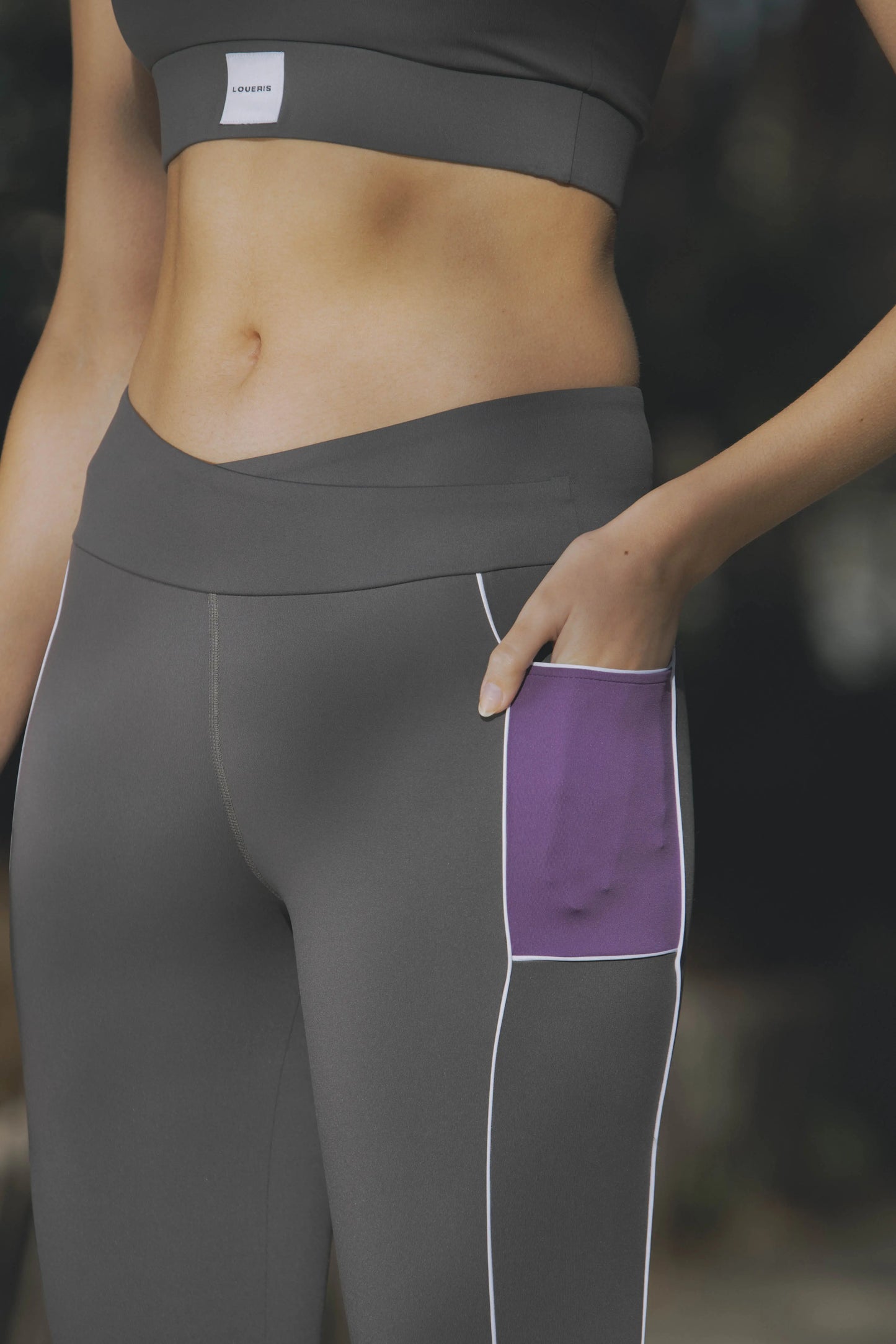 LEGGING GAINANT TAILLE CROISÉE ELVIS GRIS LOUERIS