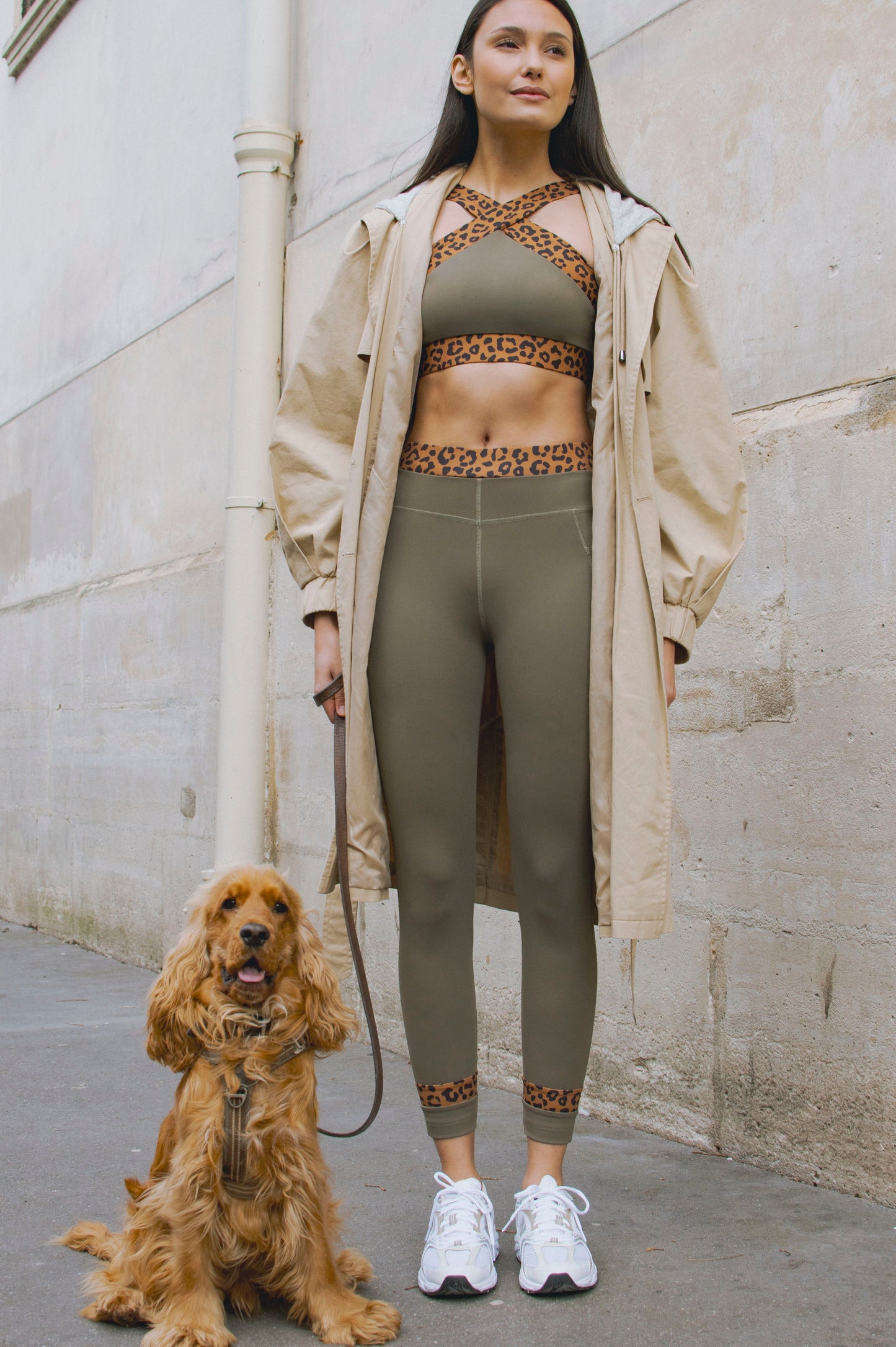 BRASSIÈRE YOKO CROISÉE KAKI & LEOPARD LOUERIS