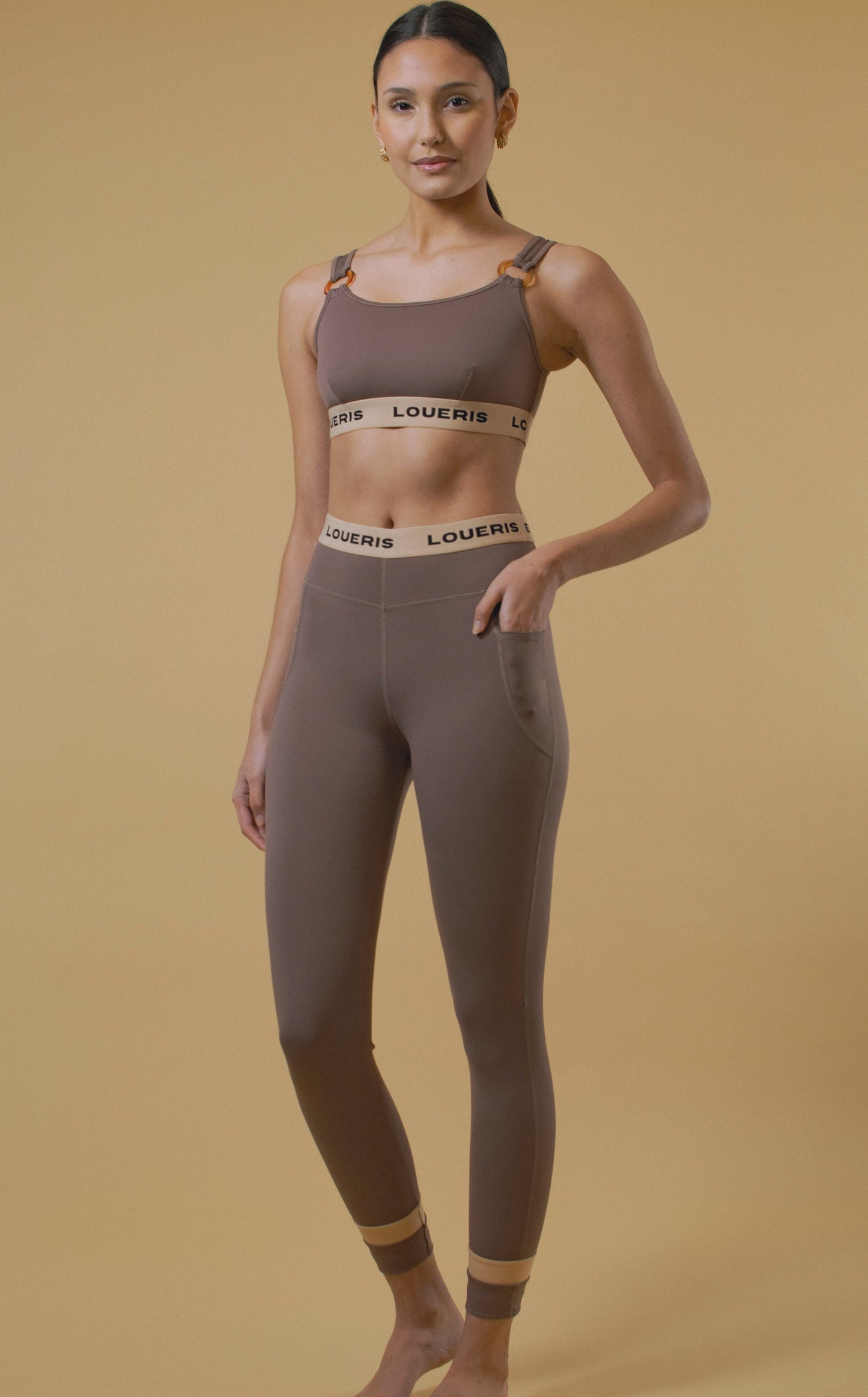 LEGGING GAINANT TAILLE HAUTE CLYDE TAUPE LOUERIS