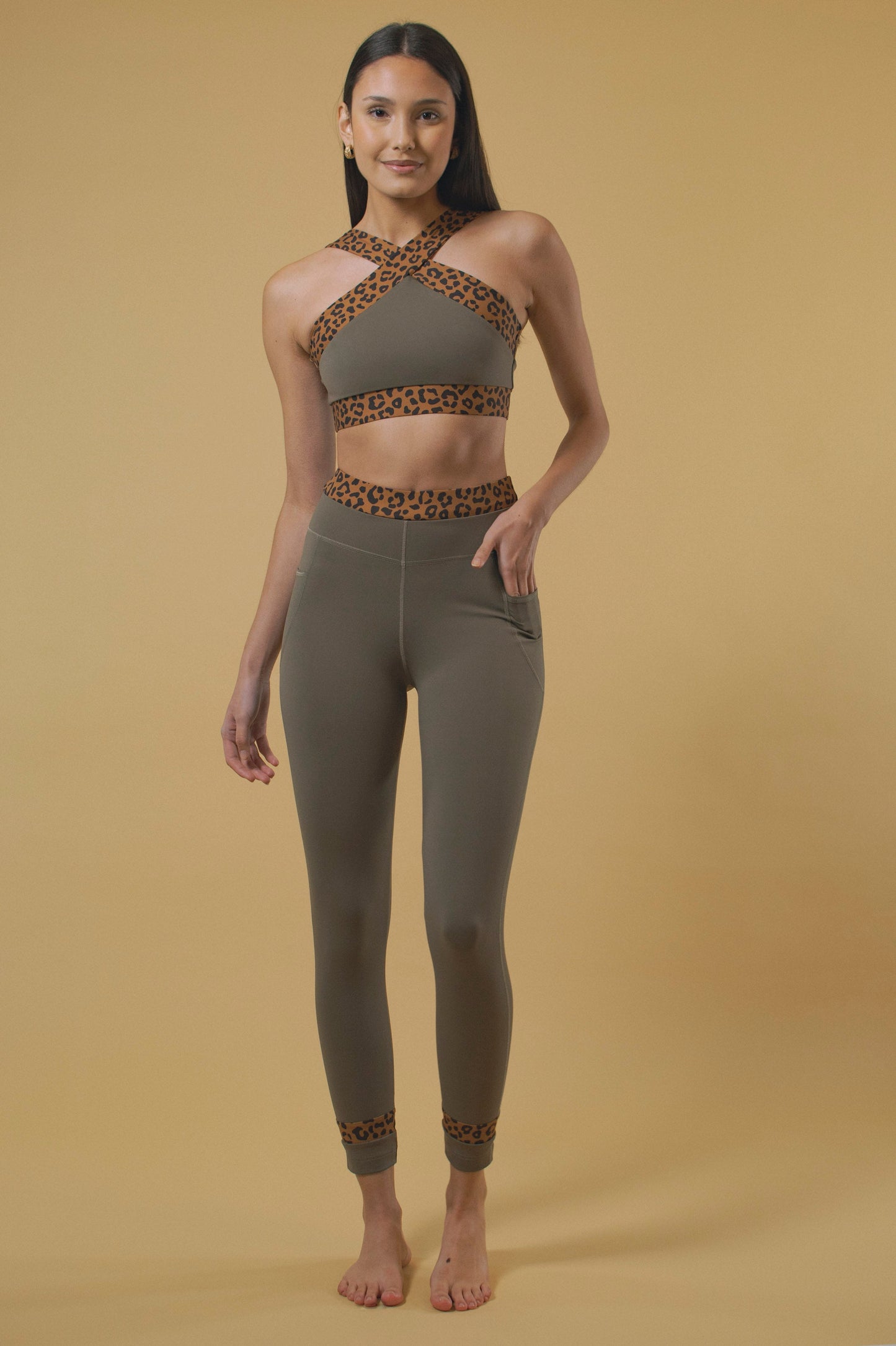 LEGGING GAINANT TAILLE HAUTE JOHN KAKI & LEOPARD LOUERIS
