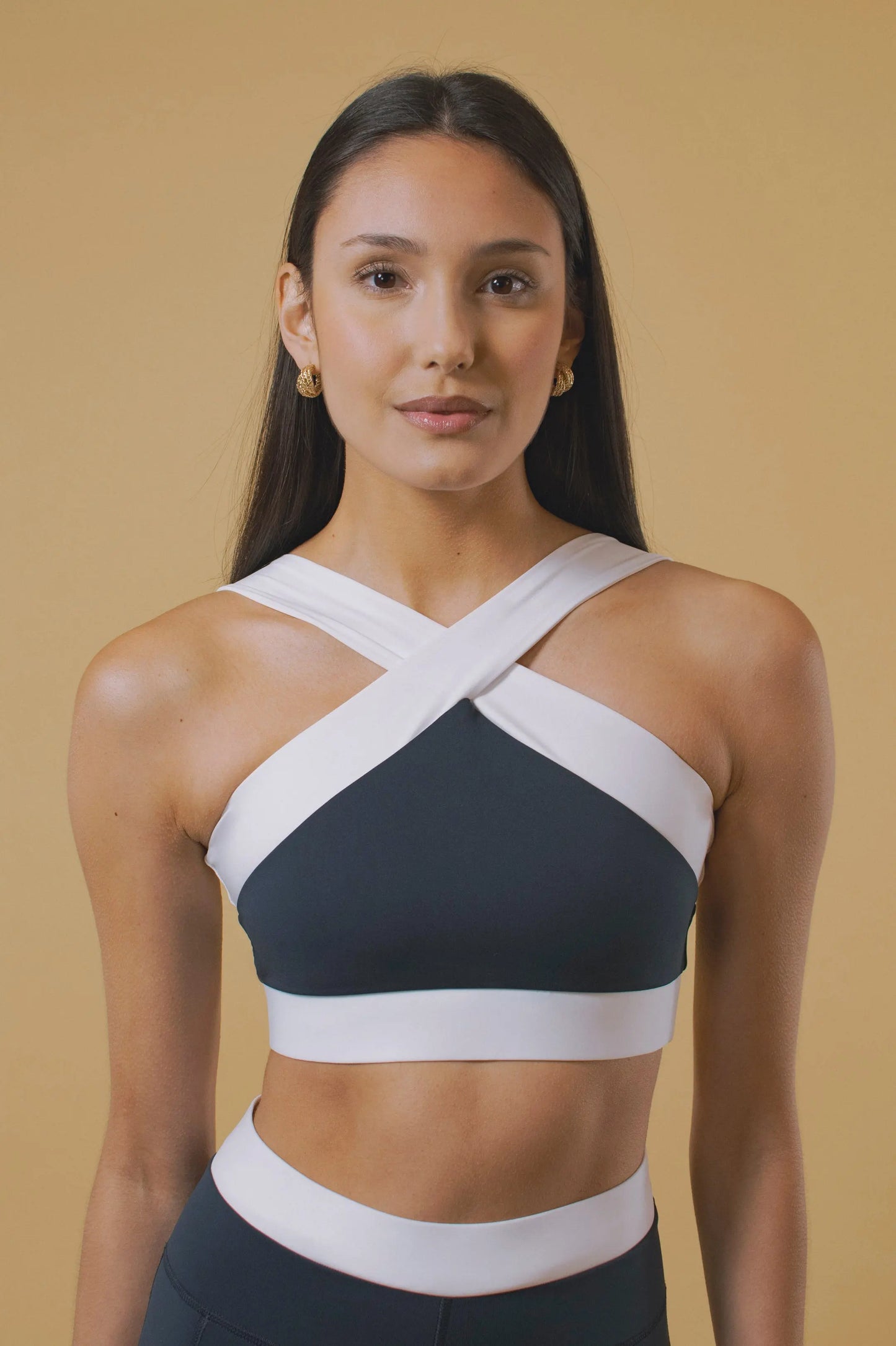 BRASSIÈRE YOKO CROISÉE NAVY & BLANC LOUERIS