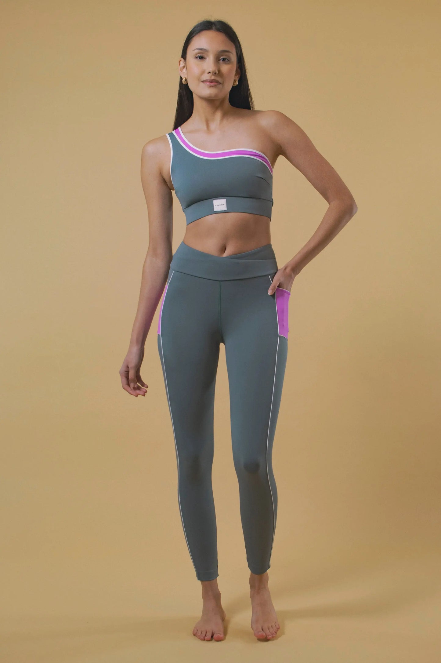 LEGGING GAINANT TAILLE CROISÉE ELVIS VERT LOUERIS