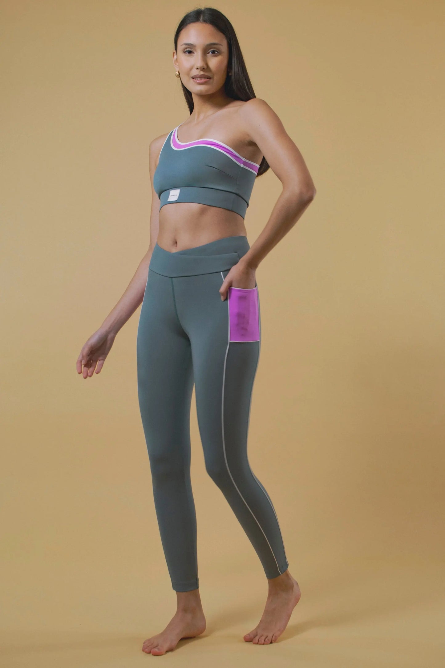 LEGGING GAINANT TAILLE CROISÉE ELVIS VERT LOUERIS